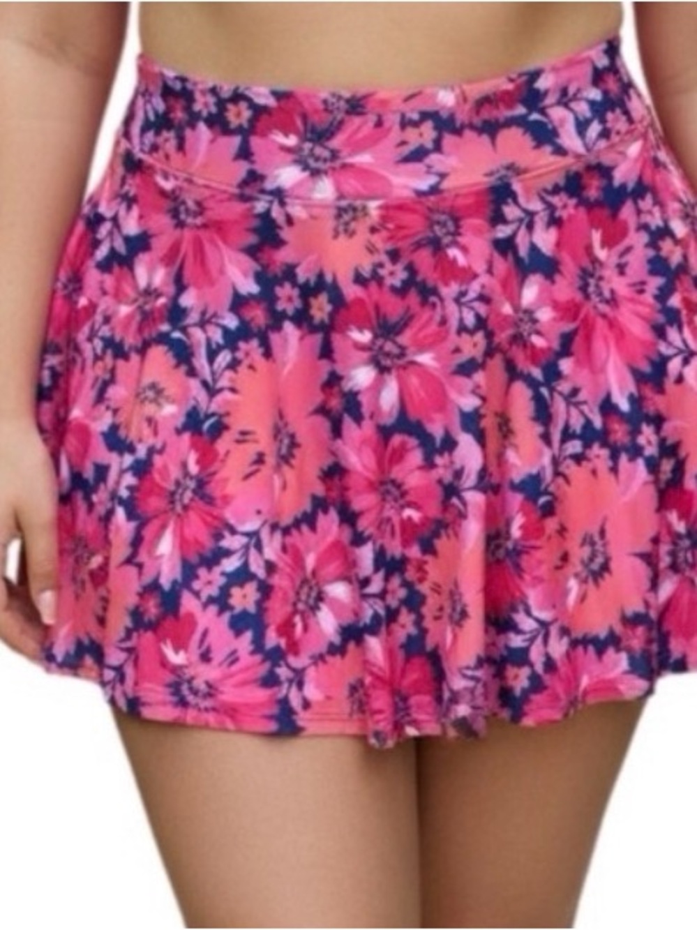NWT 32 Degrees Cool Swim Skort (Pink Flowers) - XXL